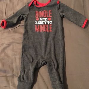 Baby boy NB single and ready to mingle romper